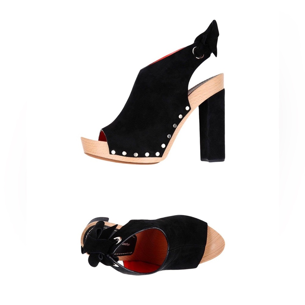 Proenza Schouler open toe suede mules.